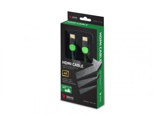 Kabel HDMI 2.0 dedykowany do XBOX zielono-czarny 1,8m, GCL-03